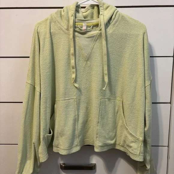 Free People Movement Terry Cloth Green Sweatshirt - Picture 2 of 7